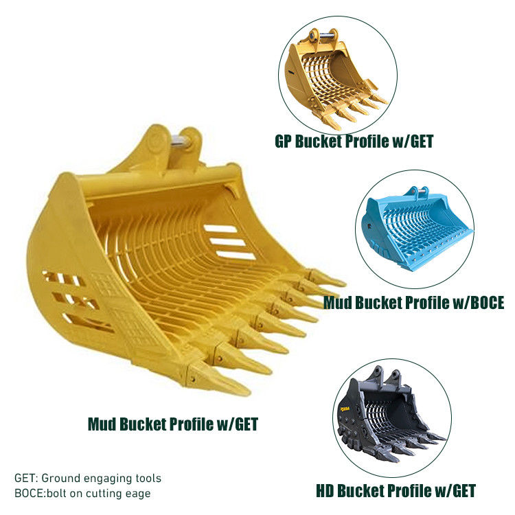 1-80T-Baucher-Skelett-Eimer aus Q355-Material mit individueller Eimerkapazität